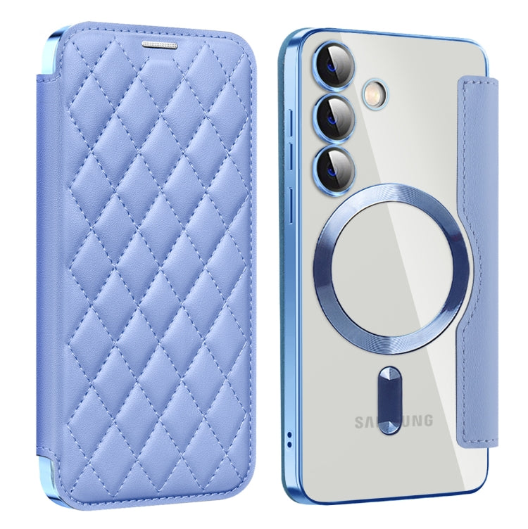 Shield MagSafe RFID Anti-theft Rhombus Leather Phone Case, For Samsung Galaxy S24+ 5G, For Samsung Galaxy S24 5G, For Samsung Galaxy A15