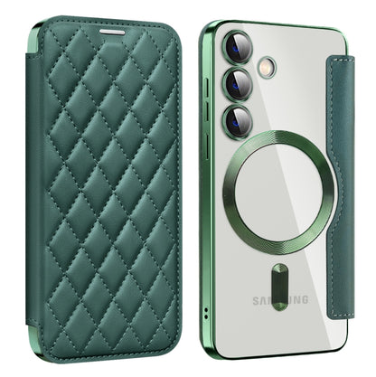 Shield MagSafe RFID Anti-theft Rhombus Leather Phone Case, For Samsung Galaxy S24+ 5G, For Samsung Galaxy S24 5G, For Samsung Galaxy A15