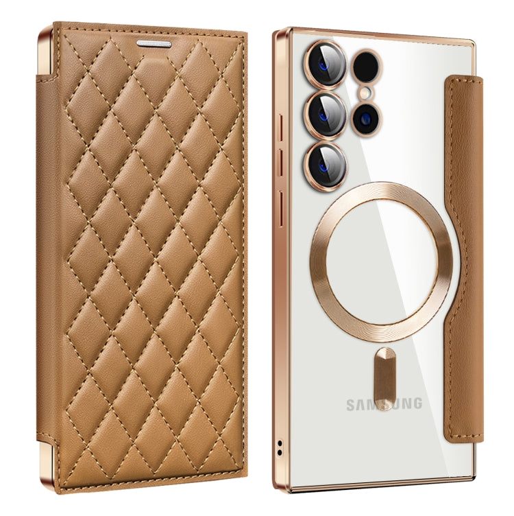 Shield MagSafe RFID Anti-theft Rhombus Leather Phone Case, For Samsung Galaxy S24 FE 5G, For Samsung Galaxy A55 5G, For Samsung Galaxy S24 Ultra 5G