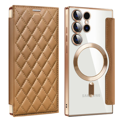 Shield MagSafe RFID Anti-theft Rhombus Leather Phone Case, For Samsung Galaxy S24 FE 5G, For Samsung Galaxy A55 5G, For Samsung Galaxy S24 Ultra 5G