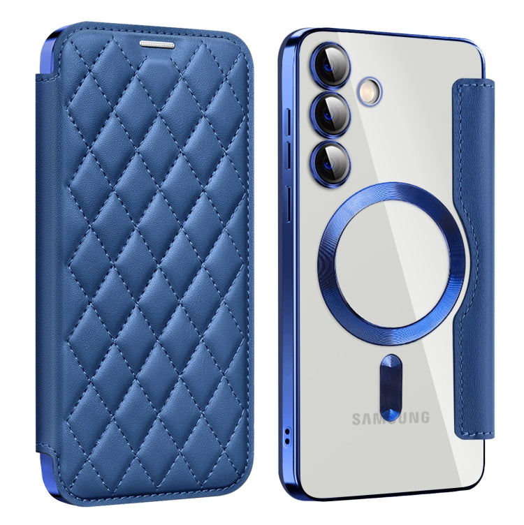 Shield MagSafe RFID Anti-theft Rhombus Leather Phone Case, For Samsung Galaxy S24+ 5G, For Samsung Galaxy S24 5G, For Samsung Galaxy A15