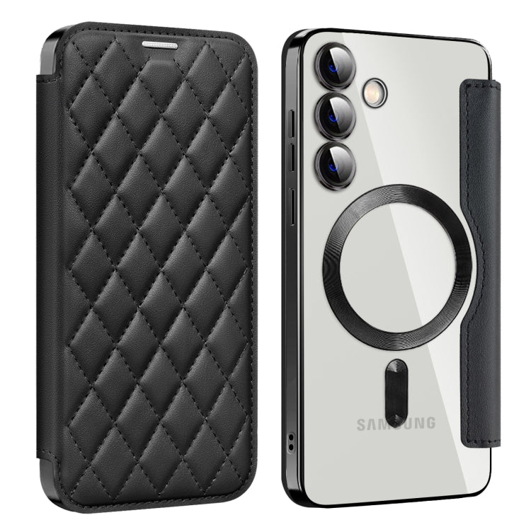 Shield MagSafe RFID Anti-theft Rhombus Leather Phone Case, For Samsung Galaxy S24+ 5G, For Samsung Galaxy S24 5G, For Samsung Galaxy A15
