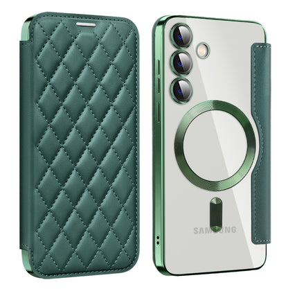 Shield MagSafe RFID Anti-theft Rhombus Leather Phone Case, For Samsung Galaxy S24+ 5G, For Samsung Galaxy S24 5G, For Samsung Galaxy A15