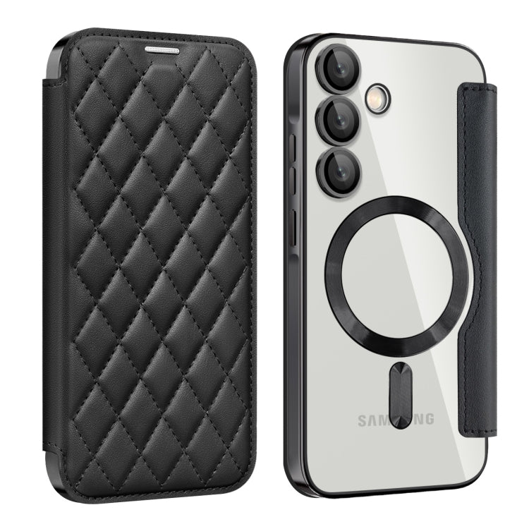 Shield MagSafe RFID Anti-theft Rhombus Leather Phone Case, For Samsung Galaxy S24 FE 5G, For Samsung Galaxy A55 5G, For Samsung Galaxy S24 Ultra 5G