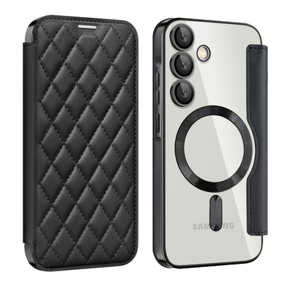 Shield MagSafe RFID Anti-theft Rhombus Leather Phone Case, For Samsung Galaxy S24 FE 5G, For Samsung Galaxy A55 5G, For Samsung Galaxy S24 Ultra 5G