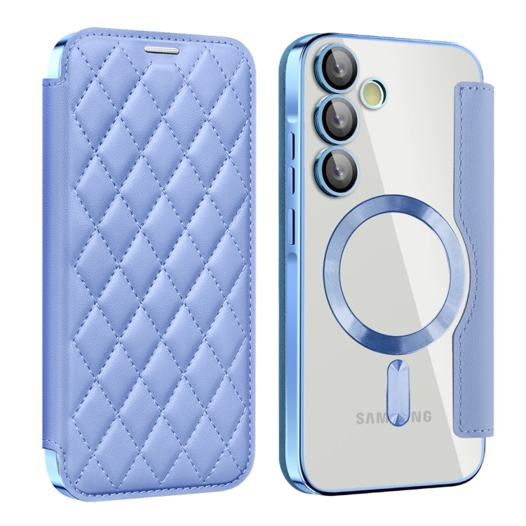 Shield MagSafe RFID Anti-theft Rhombus Leather Phone Case, For Samsung Galaxy S24 FE 5G, For Samsung Galaxy A55 5G, For Samsung Galaxy S24 Ultra 5G