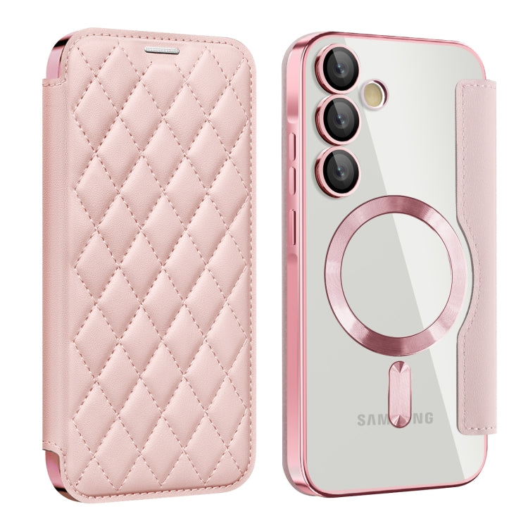 Shield MagSafe RFID Anti-theft Rhombus Leather Phone Case, For Samsung Galaxy S24 FE 5G, For Samsung Galaxy A55 5G, For Samsung Galaxy S24 Ultra 5G