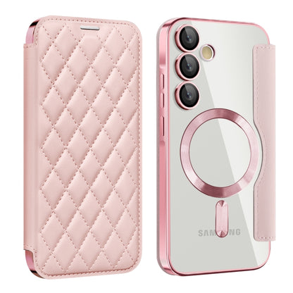 Shield MagSafe RFID Anti-theft Rhombus Leather Phone Case, For Samsung Galaxy S24 FE 5G, For Samsung Galaxy A55 5G, For Samsung Galaxy S24 Ultra 5G