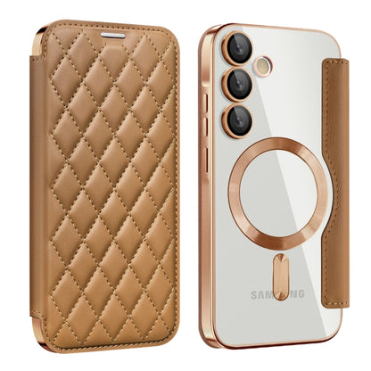 Shield MagSafe RFID Anti-theft Rhombus Leather Phone Case, For Samsung Galaxy S24 FE 5G, For Samsung Galaxy A55 5G, For Samsung Galaxy S24 Ultra 5G