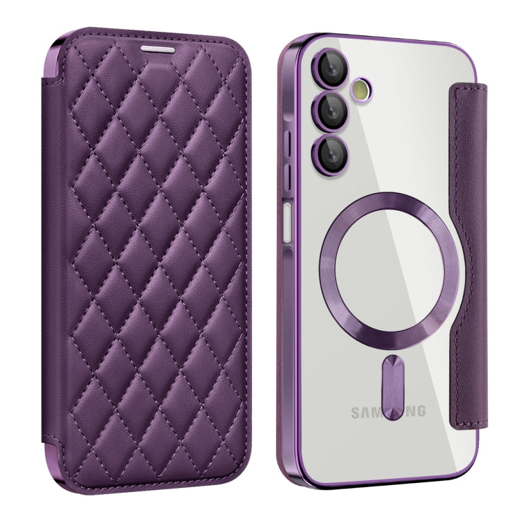 Shield MagSafe RFID Anti-theft Rhombus Leather Phone Case, For Samsung Galaxy S24+ 5G, For Samsung Galaxy S24 5G, For Samsung Galaxy A15