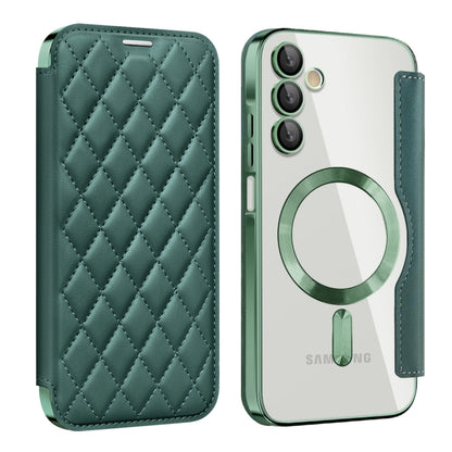 Shield MagSafe RFID Anti-theft Rhombus Leather Phone Case, For Samsung Galaxy S24+ 5G, For Samsung Galaxy S24 5G, For Samsung Galaxy A15