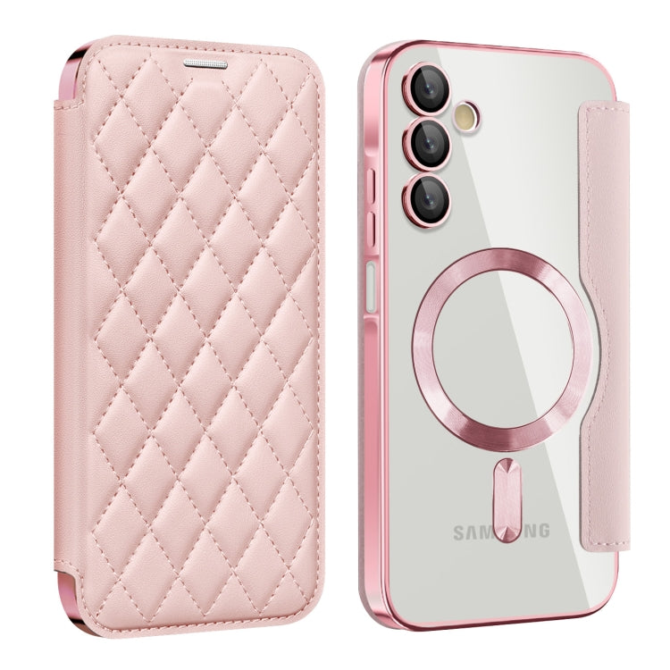 Shield MagSafe RFID Anti-theft Rhombus Leather Phone Case, For Samsung Galaxy S24+ 5G, For Samsung Galaxy S24 5G, For Samsung Galaxy A15