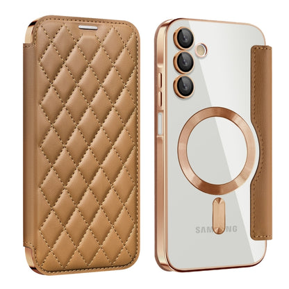 Shield MagSafe RFID Anti-theft Rhombus Leather Phone Case, For Samsung Galaxy S24+ 5G, For Samsung Galaxy S24 5G, For Samsung Galaxy A15