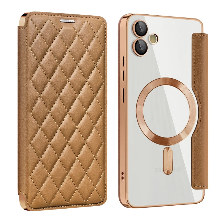 Shield MagSafe RFID Anti-theft Rhombus Leather Phone Case, For Samsung Galaxy A05, For Samsung Galaxy A05s, For Samsung Galaxy S23 FE 5G