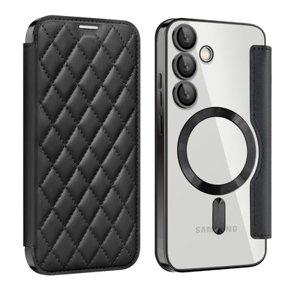 Shield MagSafe RFID Anti-theft Rhombus Leather Phone Case, For Samsung Galaxy S24 FE 5G, For Samsung Galaxy A55 5G, For Samsung Galaxy S24 Ultra 5G