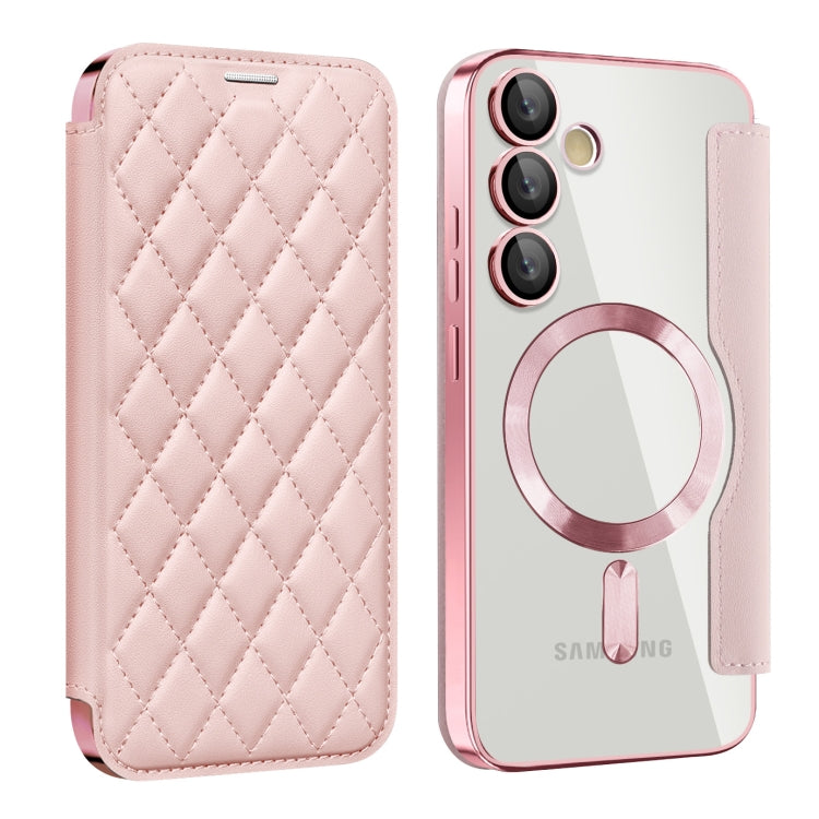 Shield MagSafe RFID Anti-theft Rhombus Leather Phone Case, For Samsung Galaxy S24 FE 5G, For Samsung Galaxy A55 5G, For Samsung Galaxy S24 Ultra 5G