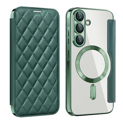 Shield MagSafe RFID Anti-theft Rhombus Leather Phone Case, For Samsung Galaxy A56 5G, For Samsung Galaxy S25 5G, For Samsung Galaxy S25+ 5G