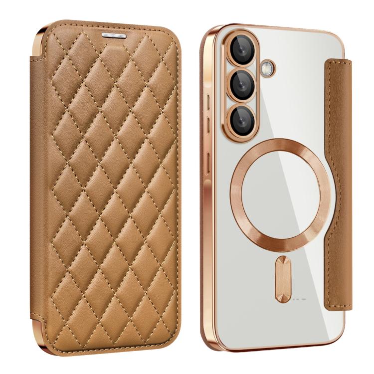 Shield MagSafe RFID Anti-theft Rhombus Leather Phone Case, For Samsung Galaxy A56 5G, For Samsung Galaxy S25 5G, For Samsung Galaxy S25+ 5G