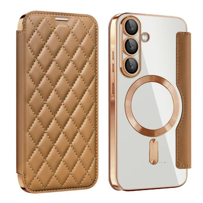 Shield MagSafe RFID Anti-theft Rhombus Leather Phone Case, For Samsung Galaxy A56 5G, For Samsung Galaxy S25 5G, For Samsung Galaxy S25+ 5G