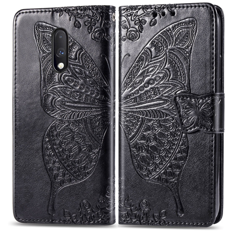 Butterfly Love Flowers Embossing Horizontal Flip Leather Case For One Plus 7  with Holder & Card Slots & Wallet & Lanyard, For OnePlus 7