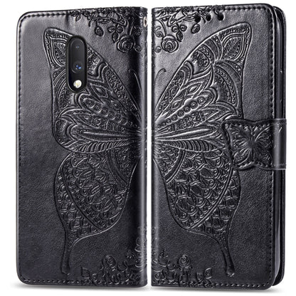 Butterfly Love Flowers Embossing Horizontal Flip Leather Case For One Plus 7  with Holder & Card Slots & Wallet & Lanyard, For OnePlus 7