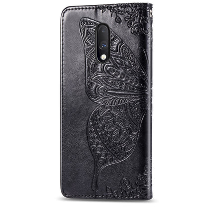 Butterfly Love Flowers Embossing Horizontal Flip Leather Case For One Plus 7  with Holder & Card Slots & Wallet & Lanyard, For OnePlus 7