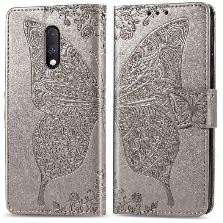 Butterfly Love Flowers Embossing Horizontal Flip Leather Case For One Plus 7  with Holder & Card Slots & Wallet & Lanyard, For OnePlus 7