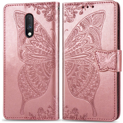 Butterfly Love Flowers Embossing Horizontal Flip Leather Case For One Plus 7  with Holder & Card Slots & Wallet & Lanyard, For OnePlus 7
