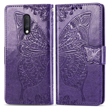 Butterfly Love Flowers Embossing Horizontal Flip Leather Case For One Plus 7  with Holder & Card Slots & Wallet & Lanyard, For OnePlus 7