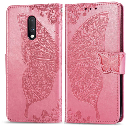 Butterfly Love Flowers Embossing Horizontal Flip Leather Case For One Plus 7  with Holder & Card Slots & Wallet & Lanyard, For OnePlus 7