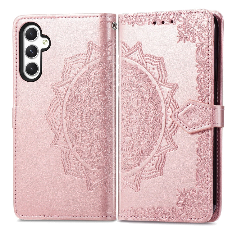 Mandala Flower Embossed Leather Phone Case, For Samsung Galaxy A25 5G