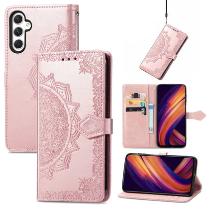 Mandala Flower Embossed Leather Phone Case, For Samsung Galaxy S24+ 5G, For Samsung Galaxy S24 5G, For Samsung Galaxy A25 5G
