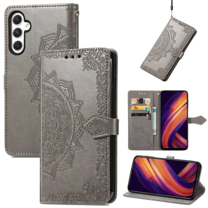 Mandala Flower Embossed Leather Phone Case, For Samsung Galaxy S24+ 5G, For Samsung Galaxy S24 5G, For Samsung Galaxy A25 5G