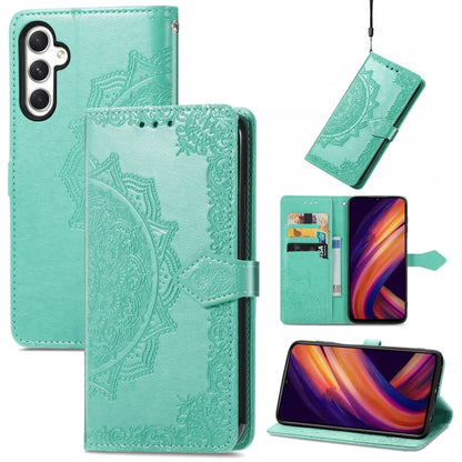 Mandala Flower Embossed Leather Phone Case, For Samsung Galaxy S24+ 5G, For Samsung Galaxy S24 5G, For Samsung Galaxy A25 5G