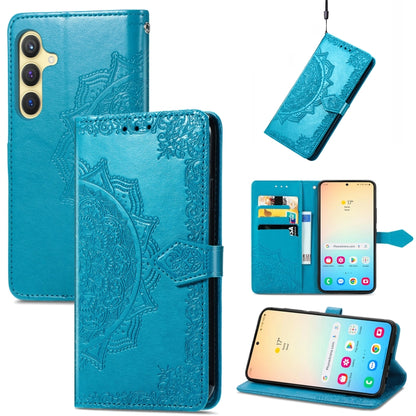 Mandala Flower Embossed Leather Phone Case, For Samsung Galaxy S24+ 5G, For Samsung Galaxy S24 5G, For Samsung Galaxy A25 5G