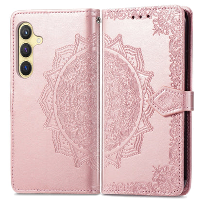Mandala Flower Embossed Leather Phone Case, For Samsung Galaxy S24+ 5G, For Samsung Galaxy S24 5G, For Samsung Galaxy A25 5G