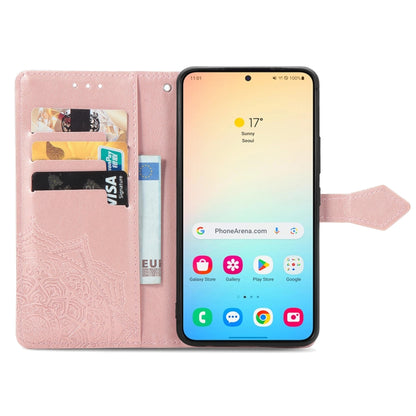Mandala Flower Embossed Leather Phone Case, For Samsung Galaxy S24+ 5G, For Samsung Galaxy S24 5G, For Samsung Galaxy A25 5G
