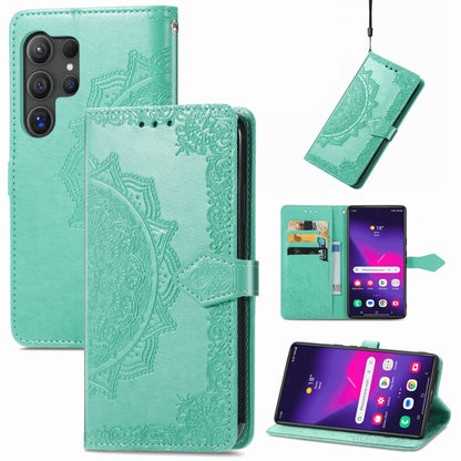 Mandala Flower Embossed Leather Phone Case, For Samsung Galaxy M55, For Samsung Galaxy S24 Ultra 5G, For Samsung Galaxy S24+ 5G, For Samsung Galaxy S24 5G