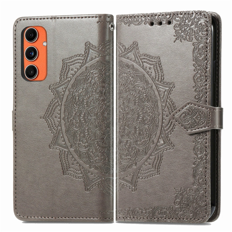 Mandala Flower Embossed Leather Phone Case