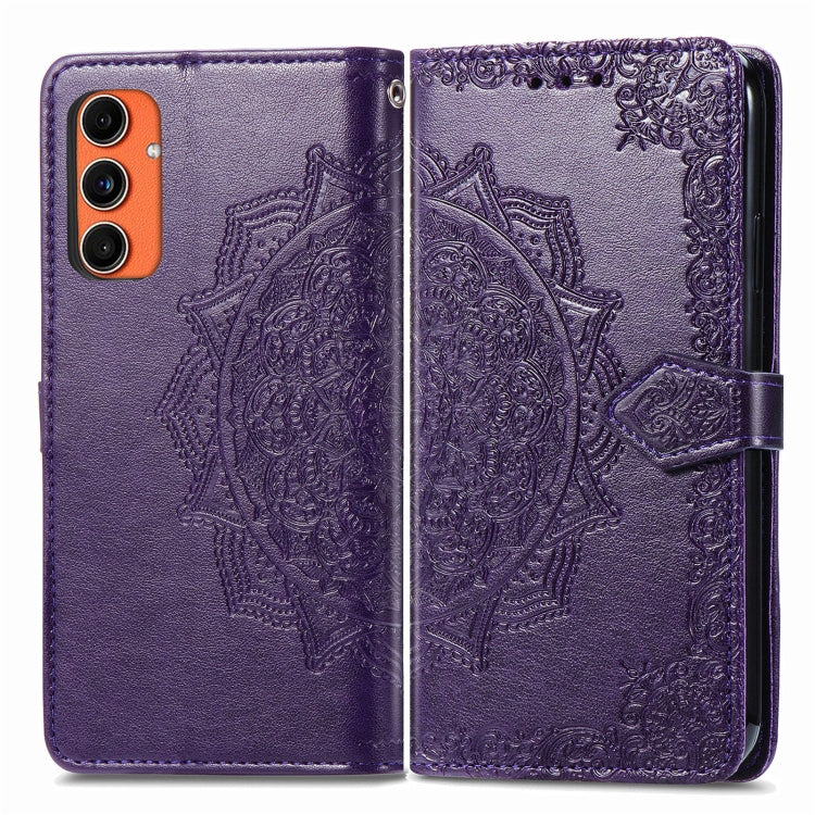 Mandala Flower Embossed Leather Phone Case