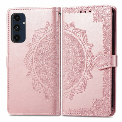 Mandala Flower Embossed Leather Phone Case, For Samsung Galaxy M55, For Samsung Galaxy S24 Ultra 5G, For Samsung Galaxy S24+ 5G, For Samsung Galaxy S24 5G