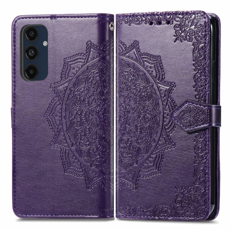 Mandala Flower Embossed Leather Phone Case, For Samsung Galaxy M55, For Samsung Galaxy S24 Ultra 5G, For Samsung Galaxy S24+ 5G, For Samsung Galaxy S24 5G