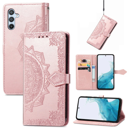 Mandala Flower Embossed Leather Phone Case, For Samsung Galaxy A26, For Samsung Galaxy A36 5G, For Samsung Galaxy S25 5G, For Samsung Galaxy S25+ 5G