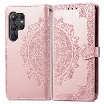 Mandala Flower Embossed Leather Phone Case, For Samsung Galaxy S25 Ultra 5G, For Samsung Galaxy C55, For Samsung Galaxy M55, For Samsung Galaxy S24 Ultra 5G