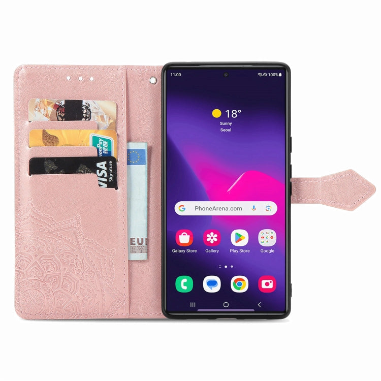 Mandala Flower Embossed Leather Phone Case, For Samsung Galaxy S25 Ultra 5G, For Samsung Galaxy C55, For Samsung Galaxy M55, For Samsung Galaxy S24 Ultra 5G