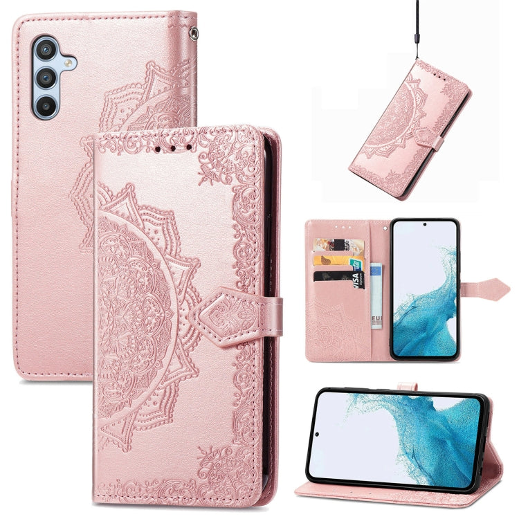 Mandala Flower Embossed Leather Phone Case, For Samsung Galaxy A57 5G, For Samsung Galaxy A37 5G, For Samsung Galaxy S25 Edge 5G, For Samsung Galaxy A56 5G