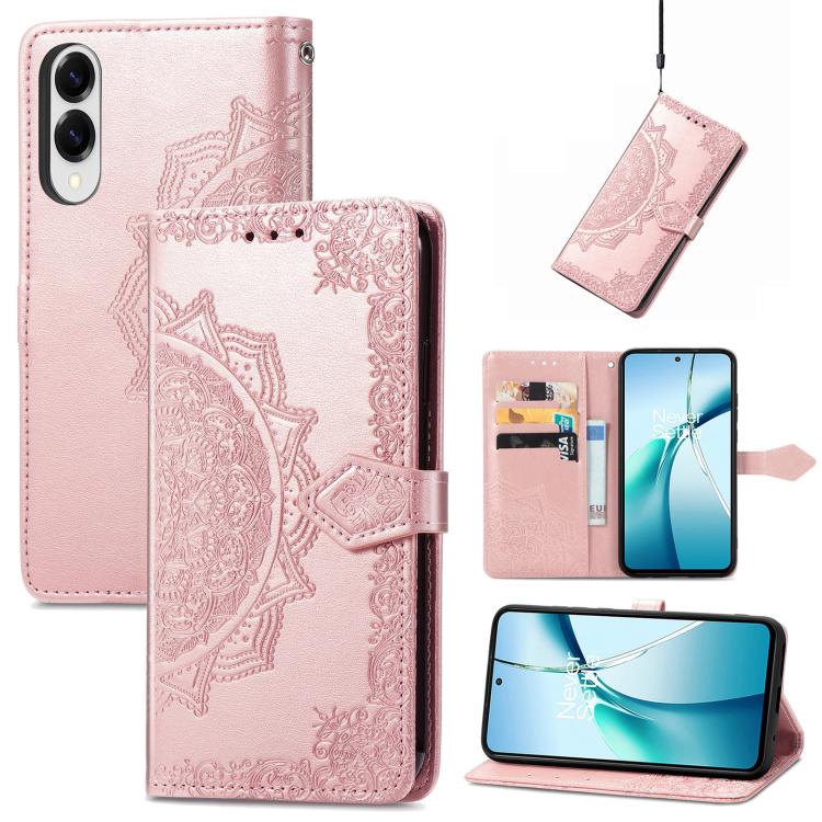 Mandala Flower Embossed Leather Phone Case, For Samsung Galaxy A57 5G, For Samsung Galaxy A37 5G, For Samsung Galaxy S25 Edge 5G, For Samsung Galaxy A56 5G