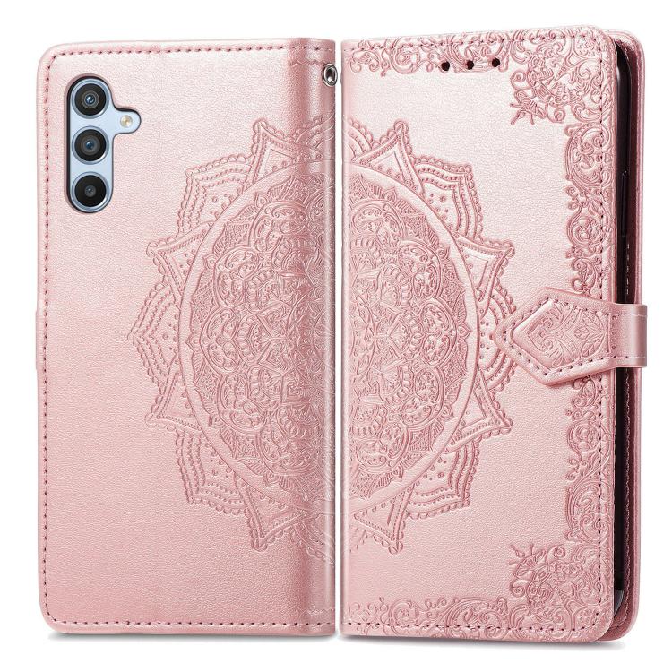 Mandala Flower Embossed Leather Phone Case, For Samsung Galaxy A26, For Samsung Galaxy A36 5G, For Samsung Galaxy S25 5G, For Samsung Galaxy S25+ 5G