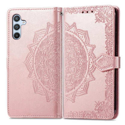 Mandala Flower Embossed Leather Phone Case, For Samsung Galaxy A26, For Samsung Galaxy A36 5G, For Samsung Galaxy S25 5G, For Samsung Galaxy S25+ 5G