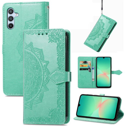 Mandala Flower Embossed Leather Phone Case, For Samsung Galaxy A26, For Samsung Galaxy A36 5G, For Samsung Galaxy S25 5G, For Samsung Galaxy S25+ 5G